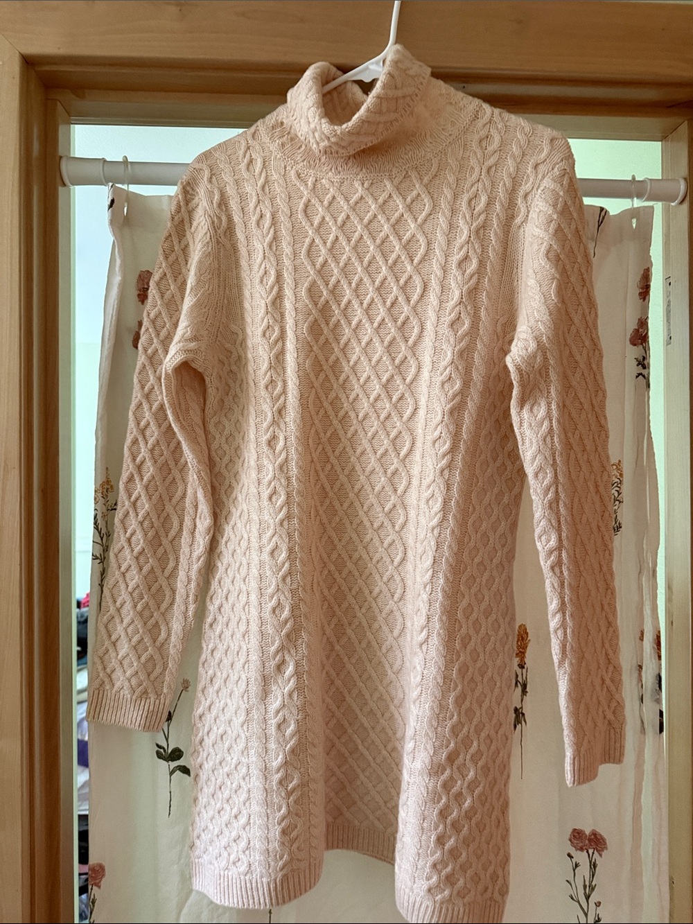 Women’s Cable-Knit Turtleneck Sweater Dress